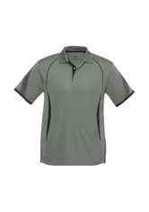 Mens Premium Polyester Polo - Ash/Black  | SS-P405MS-LHB E-40. 
